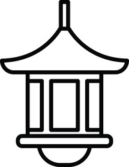 isolate chinese lantern flat icon