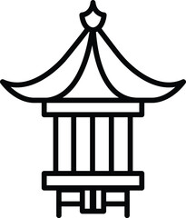 isolate chinese lantern flat icon