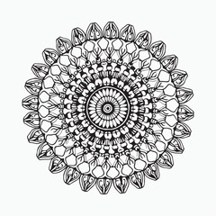 Hand-Drawn Floral Mandala Art 