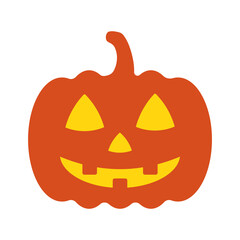 Halloween pumpkin on white background.Orange Pumpkin Jack o Lantern character.Spooky and smiling carved funny face for autumn holiday greeting card vector surprised food drawing cute smile silhouette.