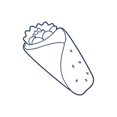 Burrito Line art on a white background
