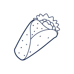 Burrito Line art on a white background
