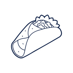 Burrito Line art on a white background
