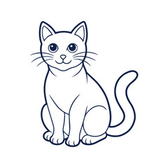 Cute Cat line art vector design