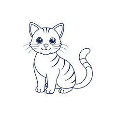 Cute Cat line art vector design