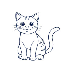 Cute Cat line art vector design