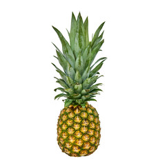 Whole fresh pineapple isolated on transparent background