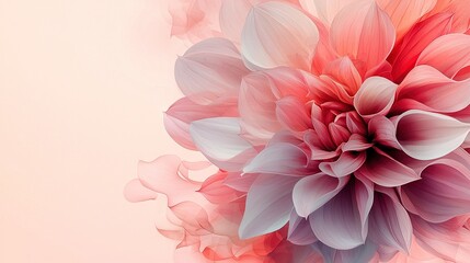   A close-up pink flower on a light pink backdrop with a blurred big flower