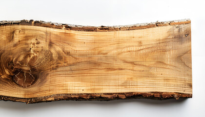 Wooden board on white background