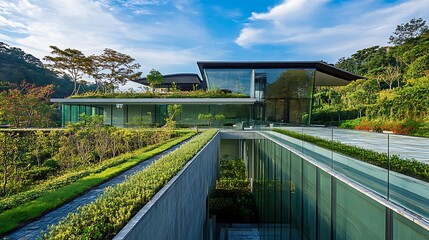 Fototapeta premium A Sleek Futuristic Home with Advanced Features 