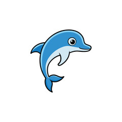 Dolphin Vector Illustration in White Background