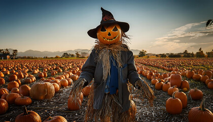 scary scarecrow field capturing halloween spirit
