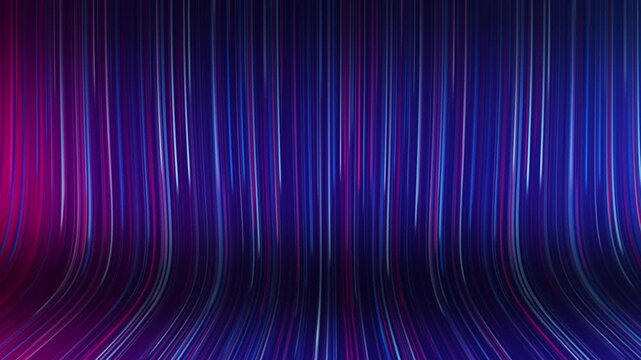 Colorful neon bright pink, blue and white lines falling down. Seamless looping abstract background animation video.