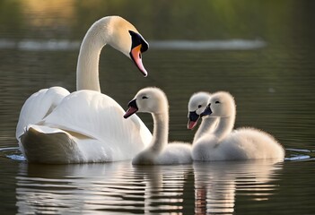 Fototapeta premium swans on the lake