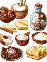 Delicious Almond Marzipan Sweets and Ingredients