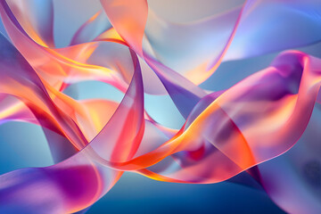 Elegant Ribbon Element Flowing Across Frame with Dynamic Curves and Vibrant Colors