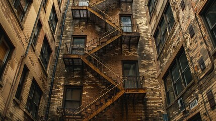 Brown Building With Winding Staircases