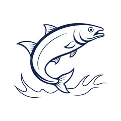 Fish Line art vector Illustration