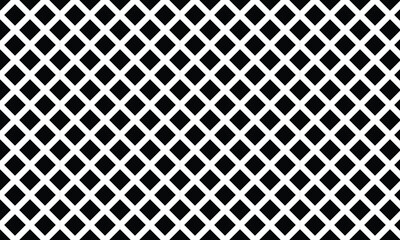 Seamless black and white diamond lattice pattern with a geometric grid design, perfect for modern backgrounds and textile designs. vector illustration