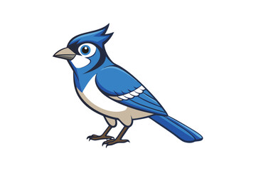 Fototapeta premium Blue Jay silhouette vector art illustration.
