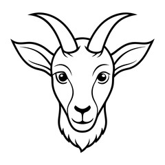 Goat Face style line art vector