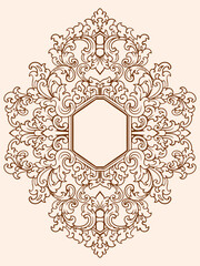 romantic classic engraved frame vector design