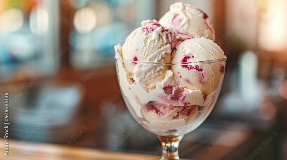 Wall mural ice cream in clear glass cup