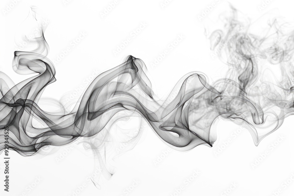 Poster A simple image of smoke on a clean white surface, great for use in presentations or designs where a subtle focus on texture is needed