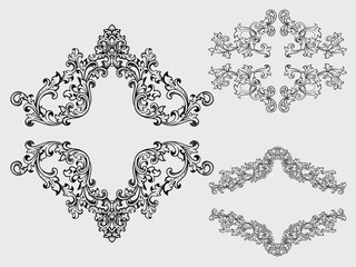 Vintage typographic decorative ornament design elements