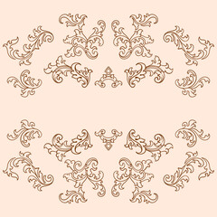 Vintage typographic decorative ornament design elements