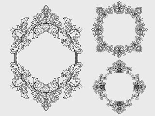 Vintage typographic decorative ornament design elements