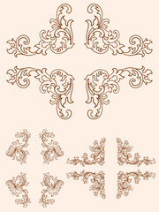 Vintage typographic decorative ornament design elements