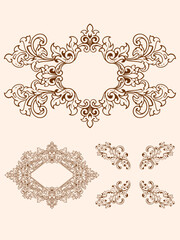 Vintage typographic decorative ornament design elements