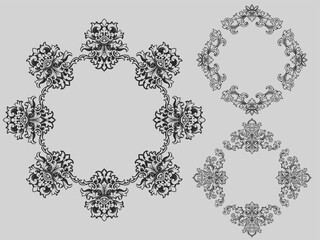 Vintage typographic decorative ornament design elements