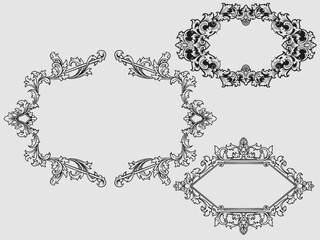 Vintage typographic decorative ornament design elements