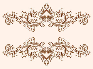 Vintage typographic decorative ornament design elements