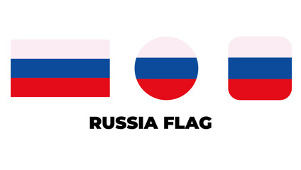 world Russia Flag vector of the country in 3 shapes design. Russia flag. Russia state symbol. constitutional, vector design of Russia country flag, marketing, designing, ads

