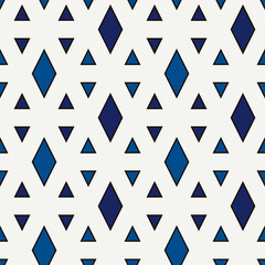 Contemporary geometric pattern. Repeated triangles ornament. Modern geo abstract background. Seamless surface design. Mosaic wallpaper. Digital paper, textile print. Vector illustration