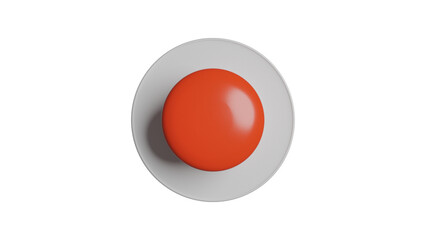 red push button isolated on white, PNG transparent