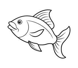 fish line art vector illustration