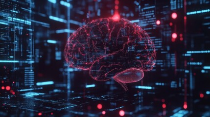 Digital high tech brain. Digital Artificial Intelligence illustration depicting the concept of advanced smart brain technology.