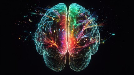 Digital high tech brain. Digital Artificial Intelligence illustration depicting the concept of advanced smart brain technology.