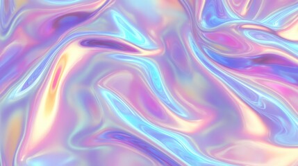 Obraz premium iridescent holographic Abstract trendy background. Holography abstract background in blue pink colors. Hologram color wrinkled pearlescent foil.