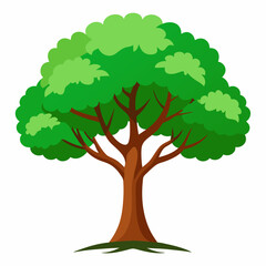 tree with leaves vector illustration