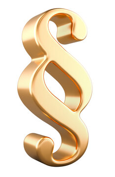 Golden section sign, paragraph symbol. 3D rendering isolated on transparent background