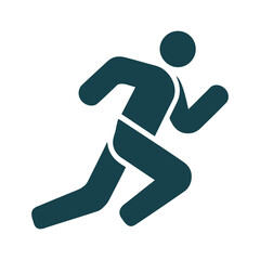 Vector logo with running icon for sports.