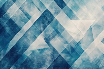 Abstract geometric design featuring blue and white triangles on a contrasting background