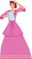 Actress playing role in historical drama. Theater artist