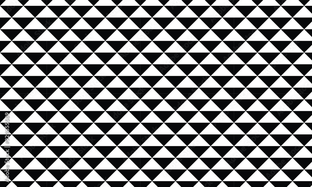 Wall mural triangle geometric pattern. abstract seamless black and white triangle pattern creating a geometric 