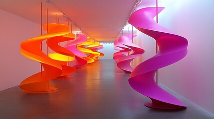 Bright and Expressive Art Installation with Light and Motion
